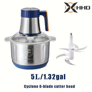 ¡Hola! Picadora Eléctrica de Alimentos de Acero Inoxidable de 5 Velocidades, 2L/3L/5L, para Carne y Verduras, con Control de Perilla, para Cebolla, Ajo y Ensaladas - Product Image 2