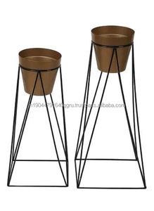 หรูหราทันสมัยสีดําทองออกแบบเรขาคณิตพื้นชาวไร่โลหะพร้อมขาตั้ง - Product Image 6