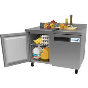 Refrigerador de Dos Puertas para Encimera de 48 Pulgadas, Protector Contra Salpicaduras de 3.5 Pulgadas, Capacidad de 11.9 Pies Cúbicos, RWT-2D-12C, Equipo de Cocina Comercial Ajustable - Product Image 3