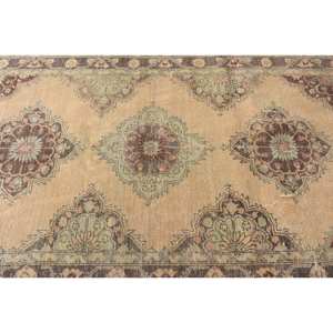 Alfombra de lana clásica Beige marrón de 4,9x12,6 pies, diseño turco de retazos para entrada, sala de estar o respaldo de látex para cabecera - Product Image 5