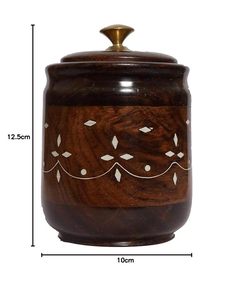 Acacia Wood Salt Cellar Spoon Swivel <b>Lid</b> Spice Box <b>with</b> Kitchen Table Salt Gourmet Herbs & Seasonings Keeper <b>Jar</b> at low price - Product Image 6
