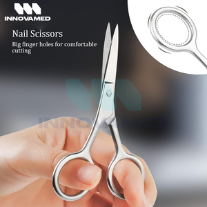 Bonne vente nouveauté avec pochette en cuir antidérapant facile à utiliser en acier pour les soins de beauté personnels ciseaux à sourcils pour la vente en gros - Product Image 3