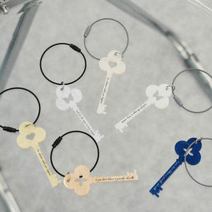 Custom Pearl Acrylic Keychain Glossy Personalized Logo <b>Key</b> <b>Ring</b> Reusable Plastic Bag Charm Wholesale - Product Image 2