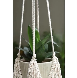 Macramé tejido a mano, cuerda de algodón, maceta colgante para decoración de balcón, diseño bohemio sin maceta, precio al por mayor - Product Image 2
