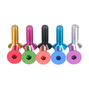 Tornillo de Cabeza Plana Hexagonal Anodizado de Aleación de Aluminio 6061, Colorido, M5, para Bicicleta de Carretera - Product Image 1