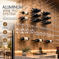 Support mural en aluminium Minghou pour bouteilles de vin – Présentoir suspendu pour vin rouge – Étagère de rangement personnalisée pour bar et armoire