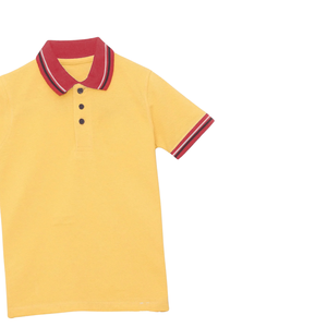 เสื้อโปโลผู้ชายสีเหลืองแขนสั้นมีสไตล์คอปกสีแดงสวมใส่สบายเสื้อกีฬาแฟชั่นคุณภาพสูง - Product Image 5