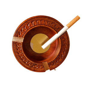 Cenicero de madera redondo clásico y hermoso de Pakistán, tamaños personalizados, elegante cenicero artesanal de madera, cenicero artesanal de madera al por mayor - Product Image 1