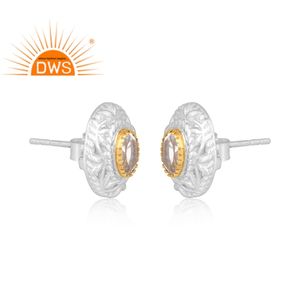 Venta caliente fina plata esterlina cristal Natural cuarzo piedra preciosa Stud pendiente joyería personalizada para mujer regalo para ella - Product Image 2