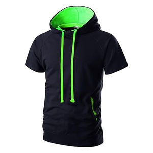 Sudadera con capucha de manga corta para hombre, sudadera de gimnasio, sudaderas con capucha de moda, Jersey, camisetas con capucha de algodón - Product Image 1
