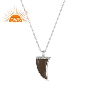 สร้อยคอจี้อัญมณีควอตซ์ธรรมชาติชุบทอง18K สำหรับผู้หญิง - Product Image 3