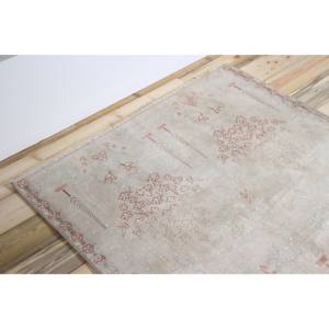 Alfombra Turca de 3.8x8.4 pies, Alfombra Vintage, Alfombra Floral Gris Rosa - Product Image 5