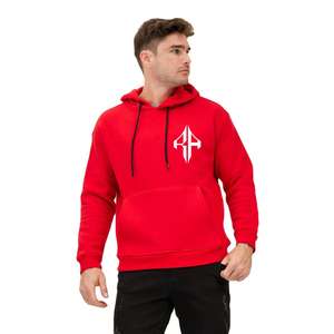 เสื้อฮู้ดแบบสวมหัวของผู้ชายวัสดุผ้าฝ้าย100% พิมพ์สกรีนผ้าไหมโลโก้ตามสั่ง - Product Image 3