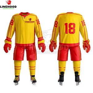 Service OEM en gros, ensembles d'uniformes de hockey sur glace unisexes de taille personnalisée, respirants et absorbant l'humidité, de haute qualité, dernier design - Product Image 4