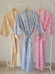 ชุดกิโมโนผ้าเรยอนผ้าเรยอนน้ำหนักเบาหรูหราพิมพ์ลายดอกไม้เข้มมีเชือกผูกปากถุงแขนกว้างสำหรับผู้หญิงทำจากไนลอนวัสดุฤดูร้อน - Product Image 5