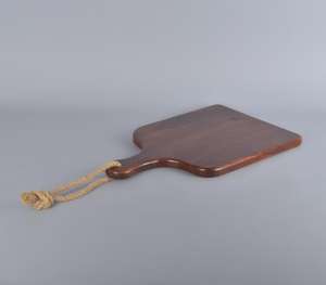 Dark Wood Serving Board With Jute Rope Handle Durable Acacia Wood Chopping <b>Block</b> Rectangle <b>Shape</b> Display Platter Wholesale - Product Image 6