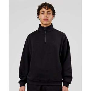 Pull classique en tricot à col zippé - Noir - Haut d'hiver - Product Image 1