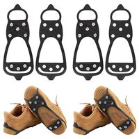 YTD 2 paires de crampons d'hiver universels en caoutchouc anti-dérapants pour bottes, pour la marche, la randonnée, l'escalade et la neige