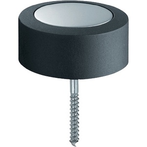 Stainless Steel Matt 38 3878 Floor <b>Door</b> Buffer 48mm Diameter 24mm Height with Dowel Mounting for <b>Door</b> <b>Catches</b> & Closers - Product Image 1