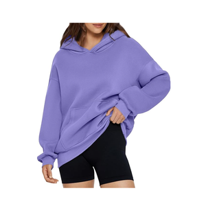 เสื้อฮู้ดผ้าคอตตอนทรงหลวมสำหรับผู้หญิงเสื้อมีฮู้ดผ้าคอตตอนขนาดใหญ่พิเศษพิมพ์ลายแบบกำหนดเอง - Product Image 3