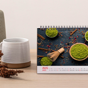 ปฏิทินตั้งโต๊ะพิมพ์ลายตามสั่ง แบบเข้าเล่มลวดคู่ วางแผนรายเดือน สำหรับเป็นของขวัญทางธุรกิจสำหรับองค์กร - Product Image 4