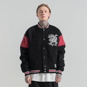 Veste universitaire surdimensionnée pour homme, hiver, broderie OEM, 100% laine, logo sur la manche, respirante, coupe-vent - Product Image 5