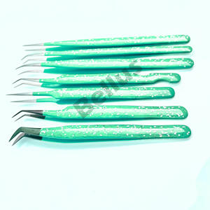 Pince à épiler classique à pointe pointue outil d'isolation en fibre enduite de poudre acier inoxydable solide pour les professionnels de salon personnalisés - Product Image 4