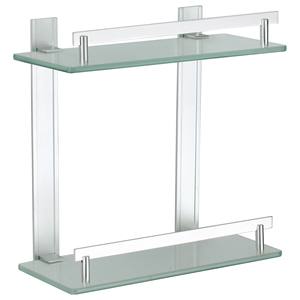 TABARCA 2-TIER ALUMINUM AND <b>GLASS</b> <b>SHELF</b> 30 X 13 CM - Product Image 1