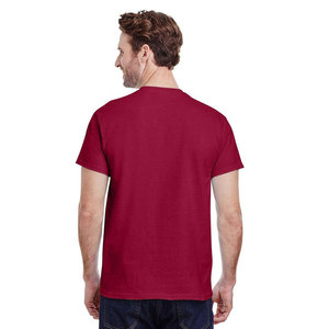 T-shirt d'été uni à manches courtes et col en O 100% coton tricoté pour hommes - Product Image 3