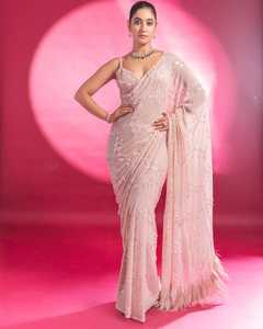 Elegant Look Sexy Bollywood Style Georgette Sequence <strong>Embroidery</strong> Work <strong>Saree</strong> <strong>Blouse</strong> for Women Manufacturer From Surat India