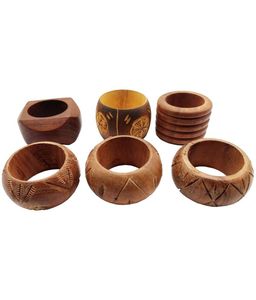 Nouvel arrivage de ronds de serviette en bois pour Table de mariage, vente en gros de porte-mouchoirs, décoration de fête, anneau de serviettes en bois, Direct d'usine - Product Image 3