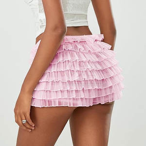 Pantalones cortos con diseño de logotipo personalizado para mujer, transpirables, recién llegados, para adultos, pantalones cortos con volantes para mujer - Product Image 6