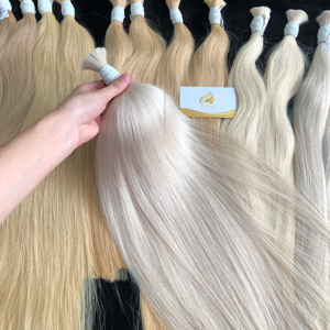 Vente chaude Vietnam Naturel Vierge En Vrac Extensions De Cheveux De Haute Qualité Doux Lisse Sain Blond Cheveux Humains - Product Image 3