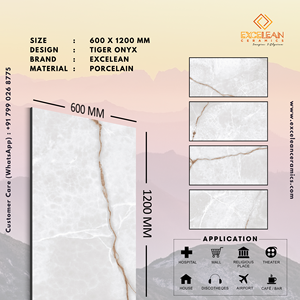 Vente en gros de carreaux de céramique antidérapants modernes, sol en marbre émaillé poli, tailles 60*120mm 24*48 pouces 600*1200mm pour le salon - Product Image 2