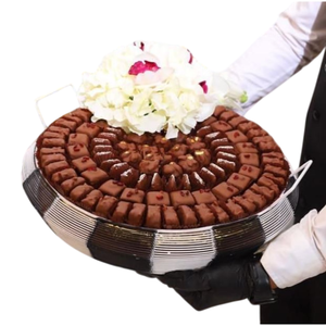Bol à chocolat de luxe moderne en métal noir doré de qualité supérieure, porte-dessert, passe au lave-vaisselle, fait à la main, vaisselle de restaurant d'hôtel, sucré - Product Image 2
