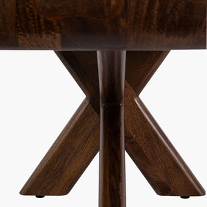 Modern Industrial Style Solid Mango Wood Curve Edges Top Wood Spider Leg Easy Assemble Walnut Finish Dining <b>Table</b> For Kitchen - Product Image 4