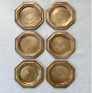 Sous-verre en laiton écologique réutilisable, style campagnard, rond, mat, poli, décoration de table pour la maison, le bureau, vente personnalisée - Product Image 1