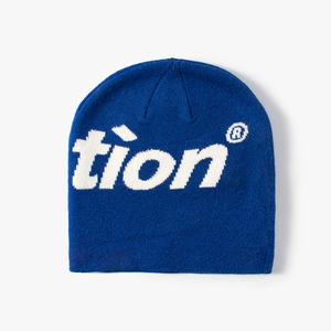 Venta al por mayor Unisex All Over Print Winter Hat Cap Logotipo personalizado Acrílico de punto Puffed Beanie Sombreros - Product Image 4