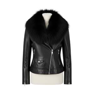 Veste en cuir d'hiver personnalisée tendance pour femmes unisexe avec un design solide manches longues porter 2025 coupe ajustée - Product Image 6