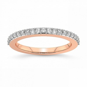 แหวนเพชรทรงโค้งครึ่งวง ประดับเพชรแล็บโกรว์น 0.33 กะรัต น้ำหนักรวม 14K ทองคำแท้ สี FG ความสะอาดระดับ VS ประดับเพชร 21 เม็ด แนวเพชรสมดุล - Product Image 3