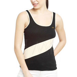 เสื้อกล้ามออกกำลังกายสำหรับผู้หญิงเสื้อกล้ามลำลองผ้าคอตตอน100% พิมพ์โลโก้ตามสั่ง - Product Image 1