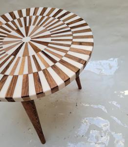 Table basse en métal plaqué or de la plus grande qualité Table centrale en métal et verre Accessoires de meubles de salon - Product Image 6