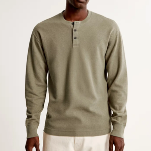 Blusa casual tejida de manga larga para mujer, corte ajustado, color liso, con botones, control de abdomen, ¡gran oferta! Camisa de hombre de secado rápido. - Product Image 1