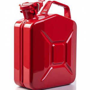 Bidon à carburant en acier rouge feu RAL 3000, capacité 5L, épaisseur de tôle 0,9 mm, dimensions L230xW120xH310mm, boîte de rangement VALPRO - Product Image 3