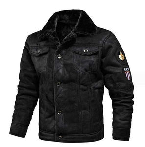 Veste en cuir pour homme, style moderne et tendance, col montant, doublure chaude et confortable, couche extérieure durable, tenue d'hiver élégante - Product Image 3