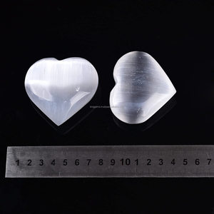 Venta al por mayor de piedra de corazón de selenita natural artesanía semipreciosa inspirada en thulita Noruega para Feng Shui decoración del hogar meditación - Product Image 6