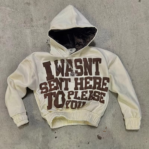 Sudadera con capucha de doble capa con bordado 3D personalizada de alta calidad, sudadera de lana de peso pesado con cintura ajustada sin cuerdas - Product Image 2