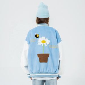 Chaqueta Varsity de Mujer con Hombros Caídos, Bordado Personalizado de Alta Calidad, ODM, Forro de Lana Acolchado, Larga, Cortavientos, Ecológica para Otoño - Product Image 5