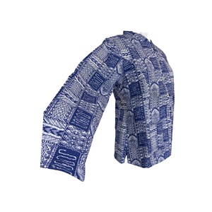 Chaqueta cruzada vintage azul a rayas - Product Image 1