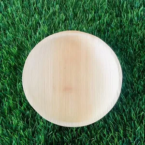 Areca Palm Leaf Wooden Plate 7 Inches Party And Hotel And Restaurant Home Disposable Plates Pack of 10 Pcs